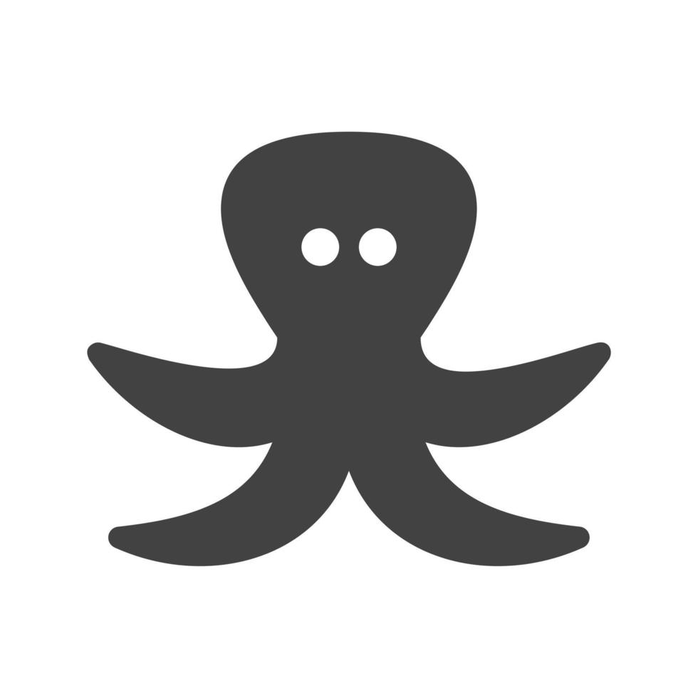 octopus glyph zwart pictogram vector