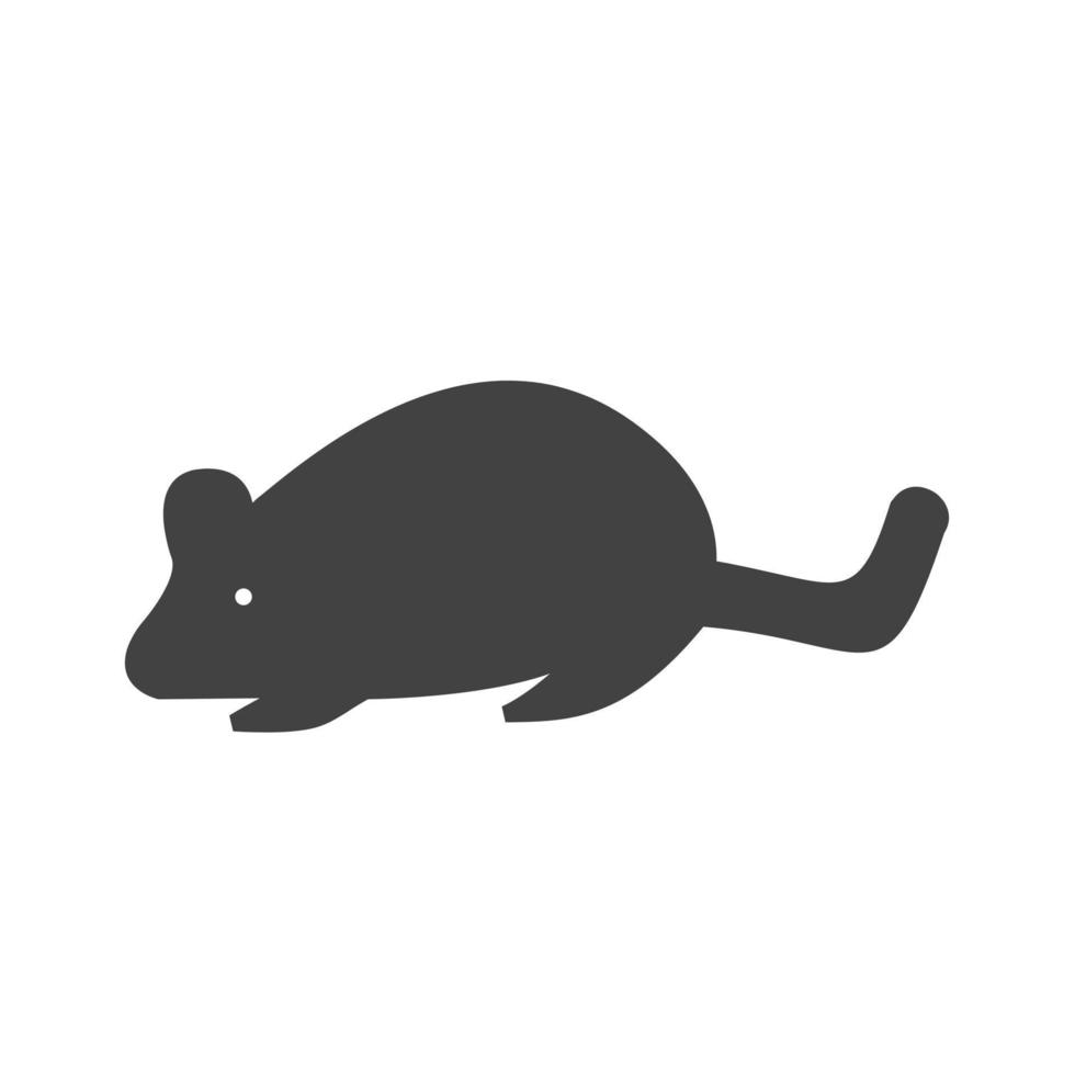 muis glyph zwart pictogram vector