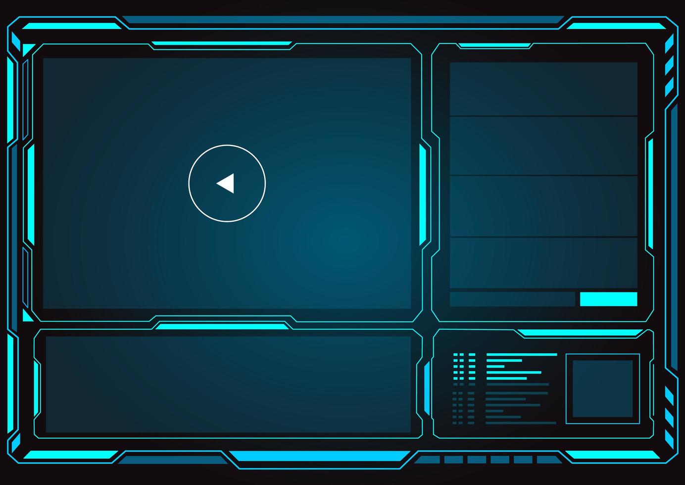 interface hud met videospeler vector