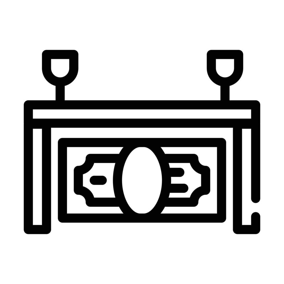 win voetbal team geld lijn pictogram vectorillustratie vector