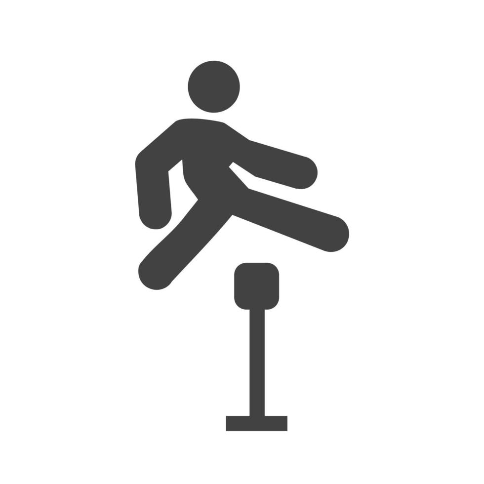 springen glyph zwart pictogram vector