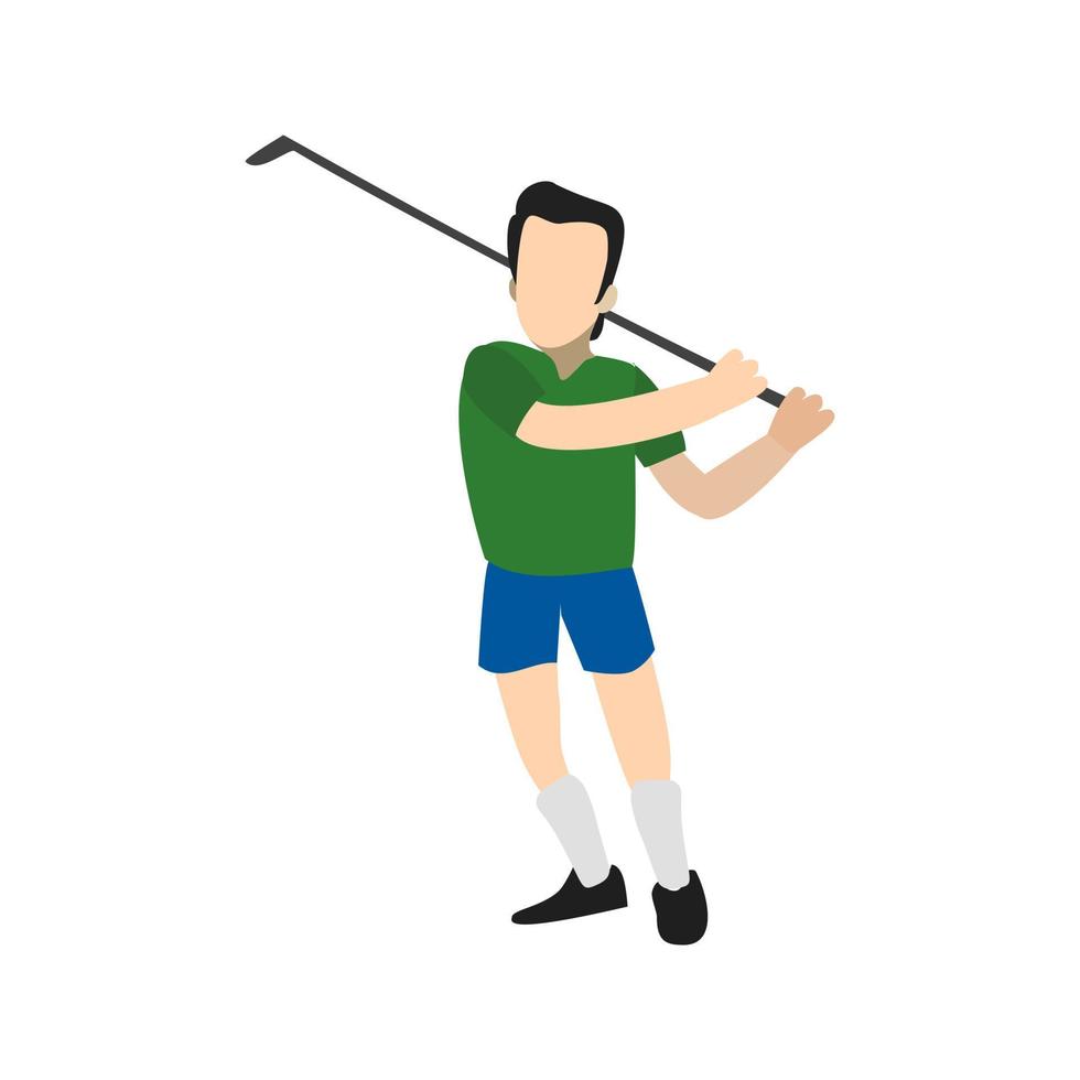 golfspeler plat veelkleurig pictogram vector