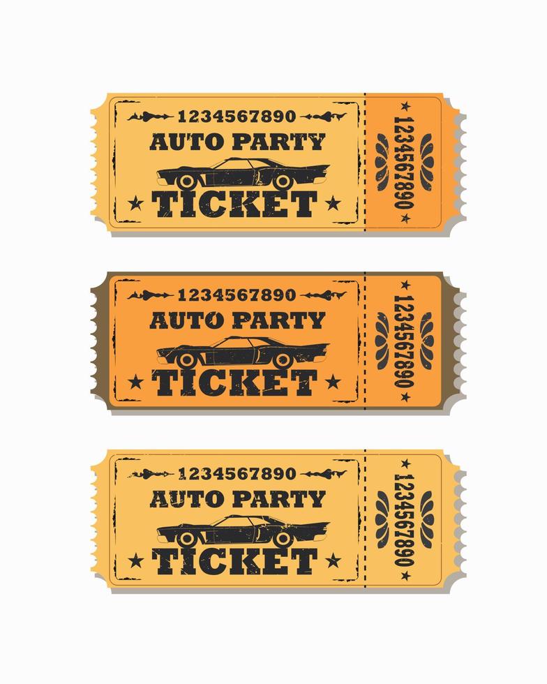 auto feest ticket vector