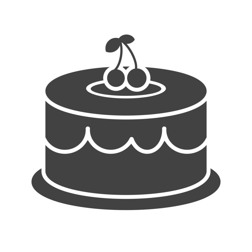 cake iii glyph zwart pictogram vector