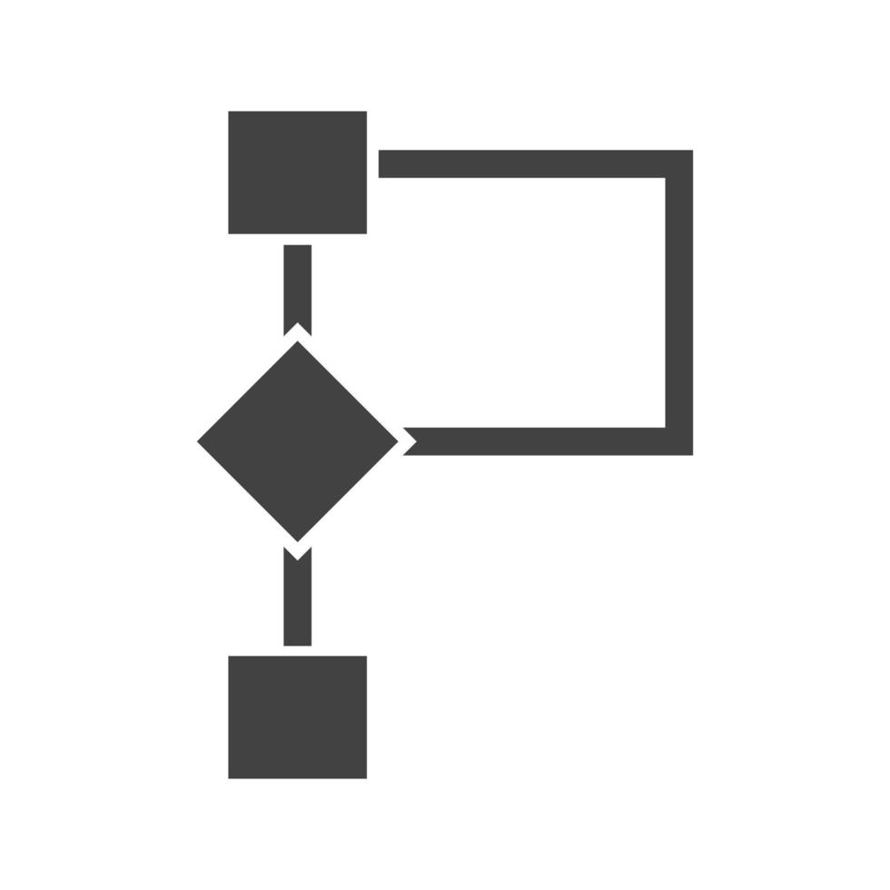 stroomschema ii glyph zwart pictogram vector