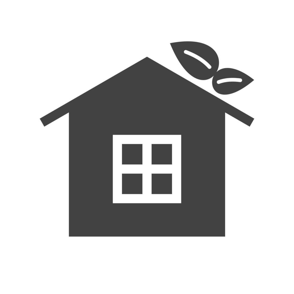 eco vriendelijke huis glyph zwart pictogram vector