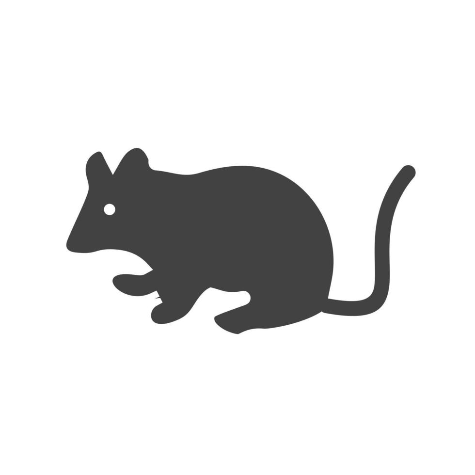 huisdier muis glyph zwart pictogram vector