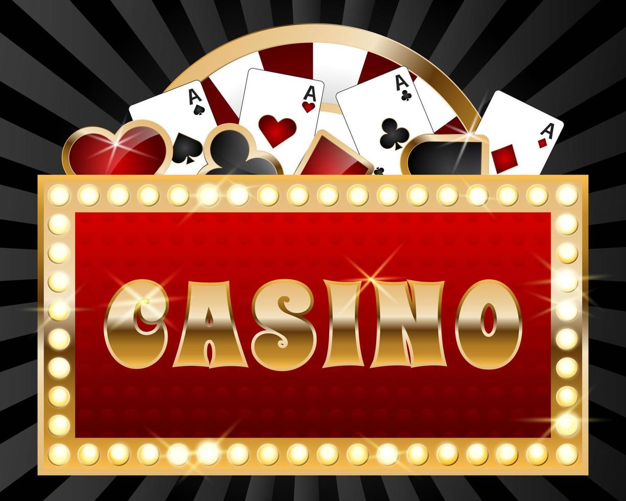 kaart past poster op zwarte achtergrond voor casino vector