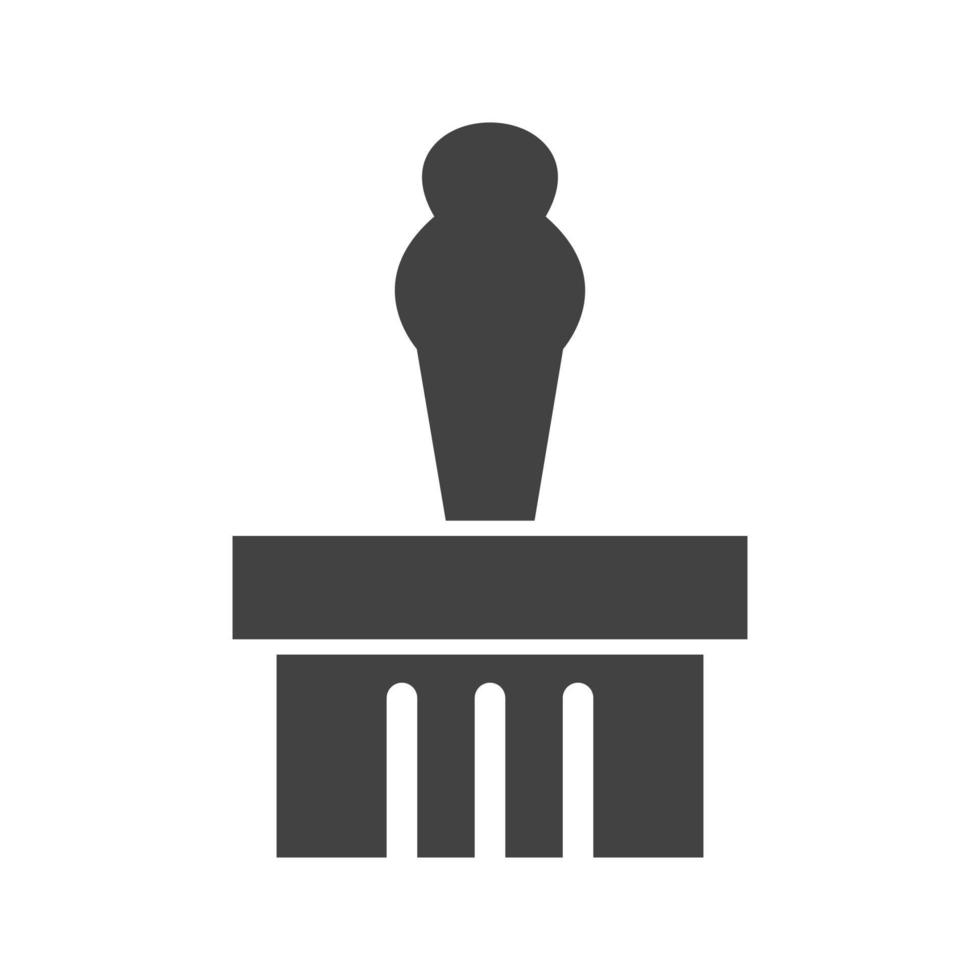 monument weergave glyph zwart pictogram vector