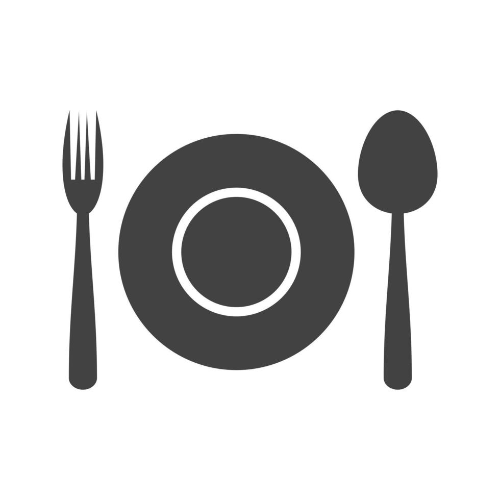 diner bord glyph zwart pictogram vector