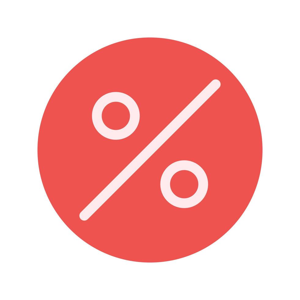 percentage plat veelkleurig pictogram vector