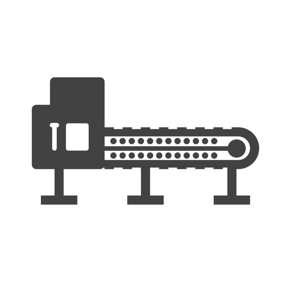 transportband ii glyph zwart pictogram vector