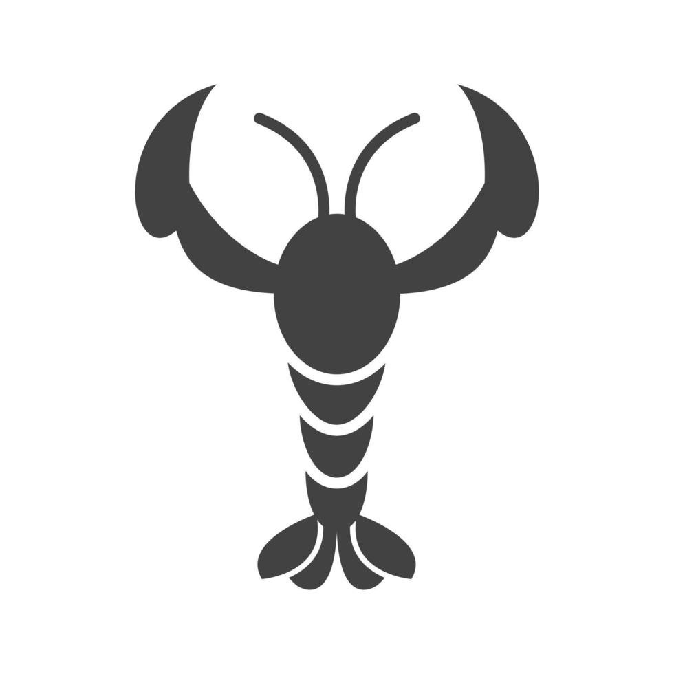 kreeft glyph zwart pictogram vector