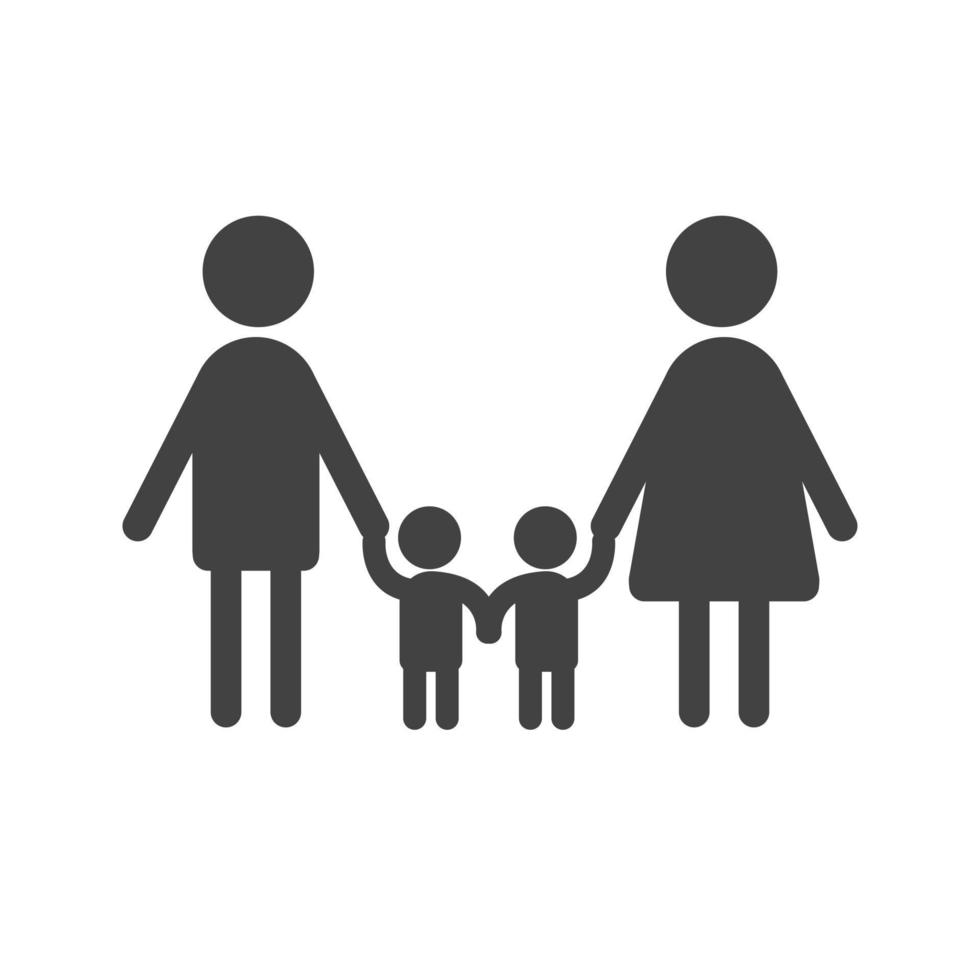 familie glyph zwart pictogram vector