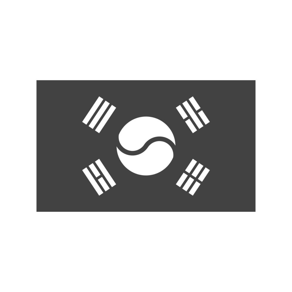 zuid-korea glyph zwart pictogram vector
