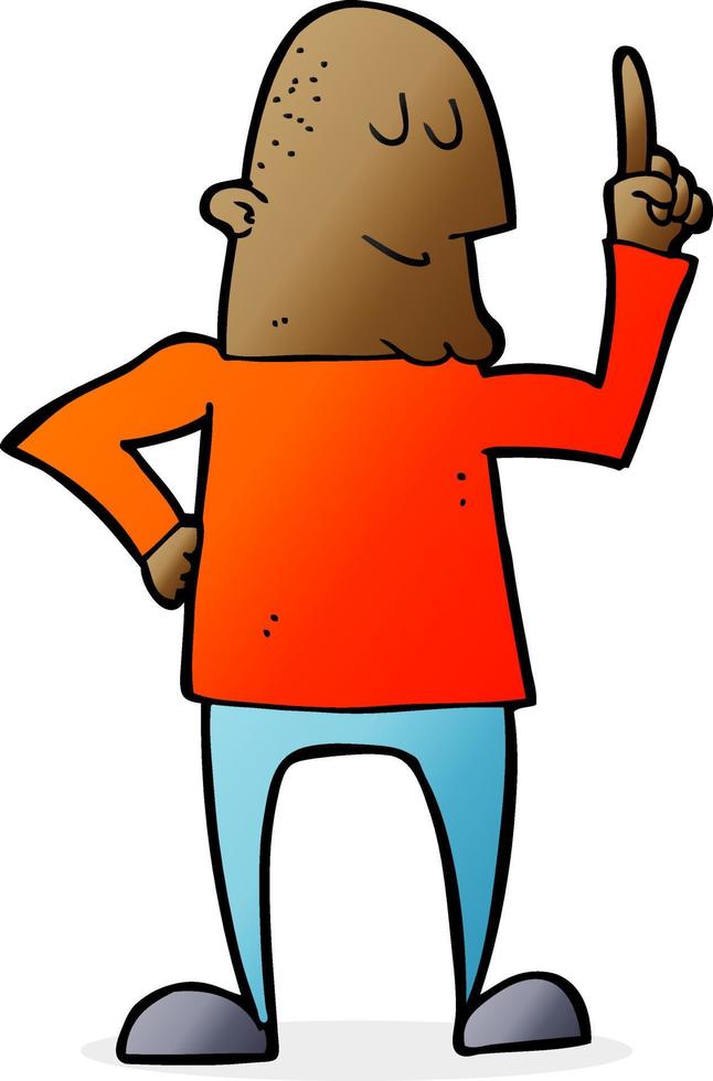 cartoon man wijzende vinger vector