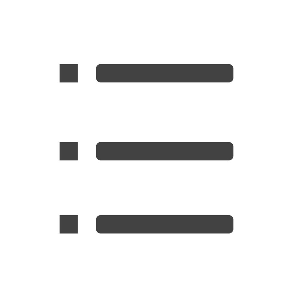 glyph zwart pictogram met opsommingstekens vector