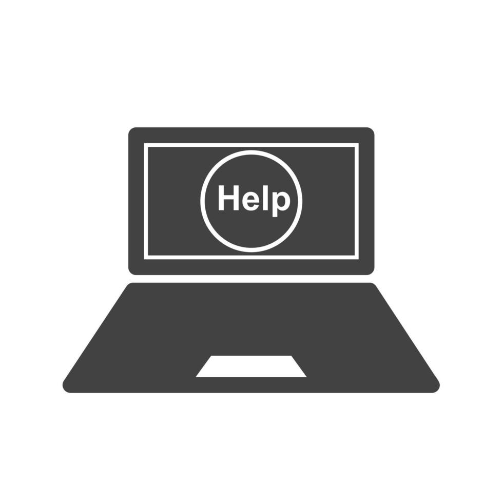 online help glyph zwart pictogram vector