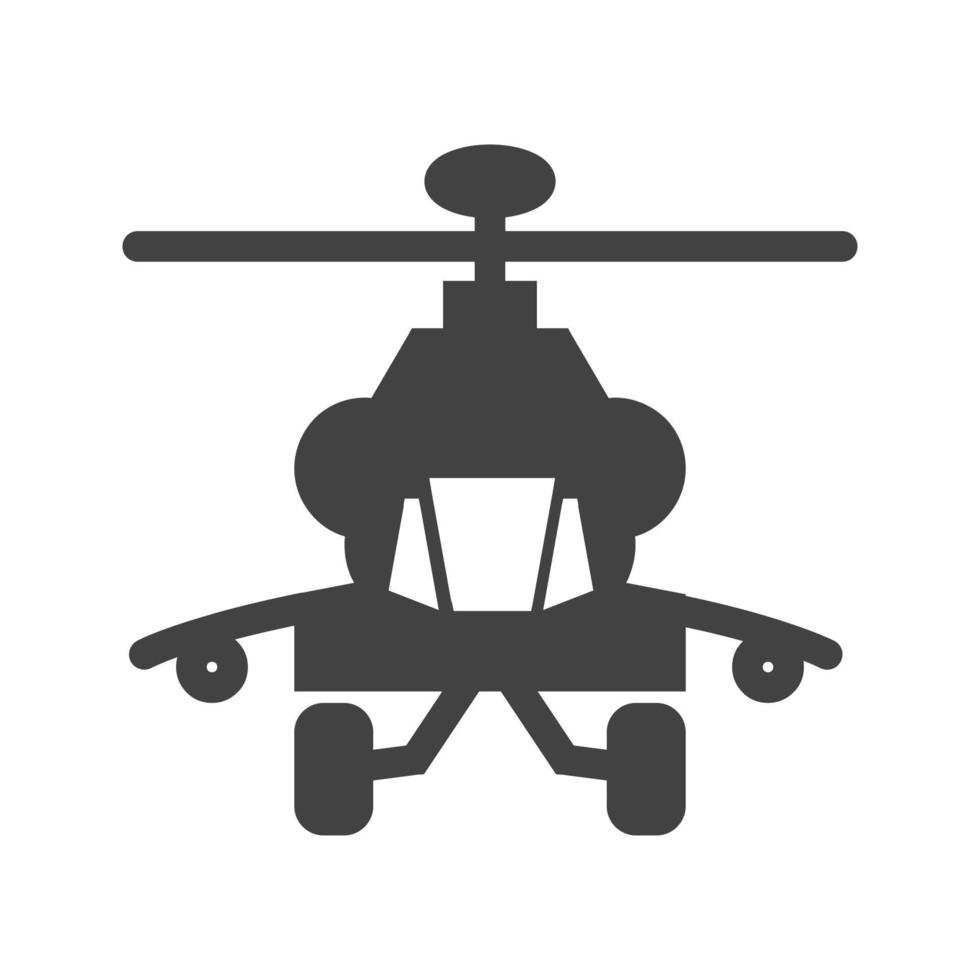 helikopter ii glyph zwart pictogram vector