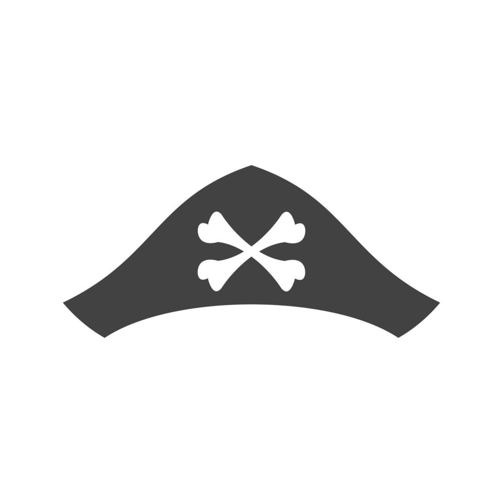 piratenhoed ii glyph zwart pictogram vector