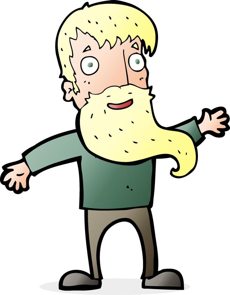 cartoon man met baard zwaaien vector