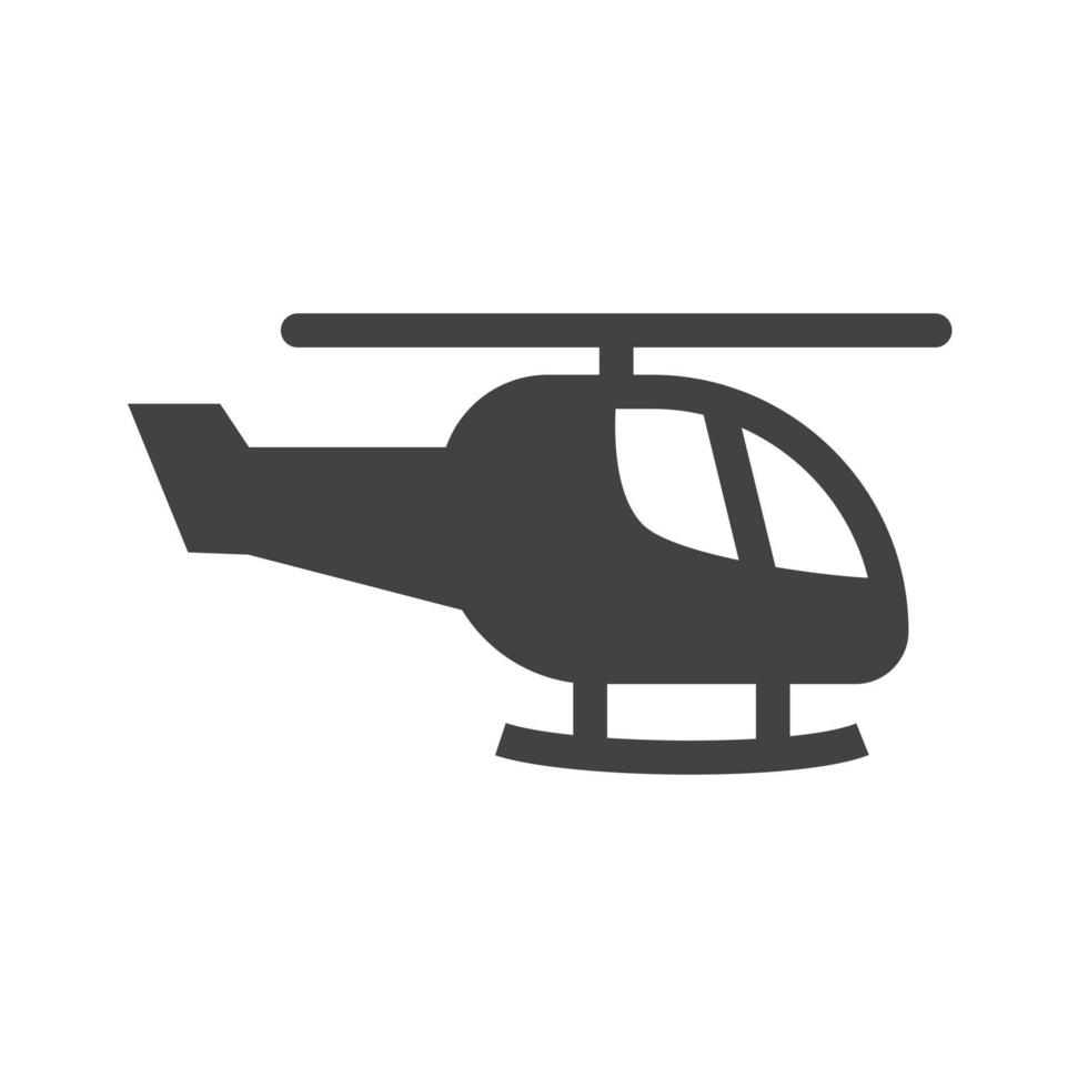 helikopter glyph zwart pictogram vector