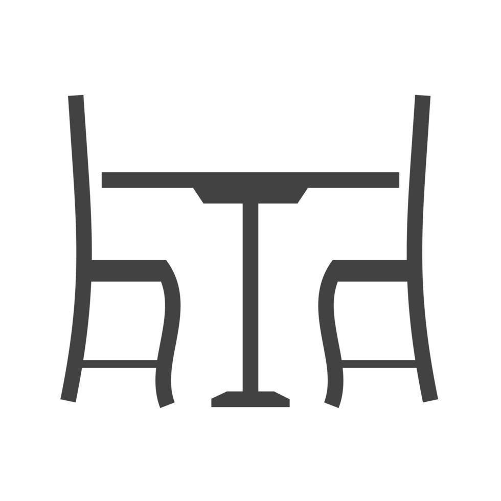 lunch tafel glyph zwart pictogram vector