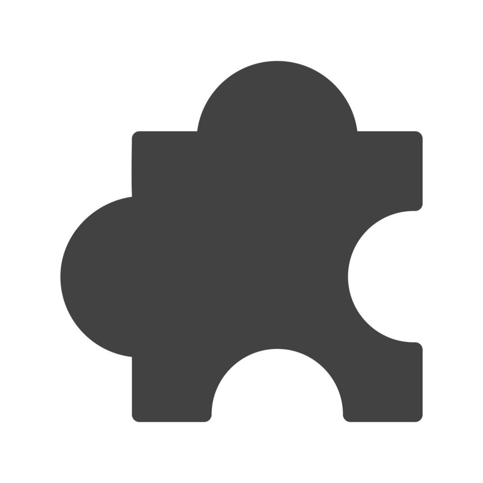 puzzelstukje glyph zwart pictogram vector