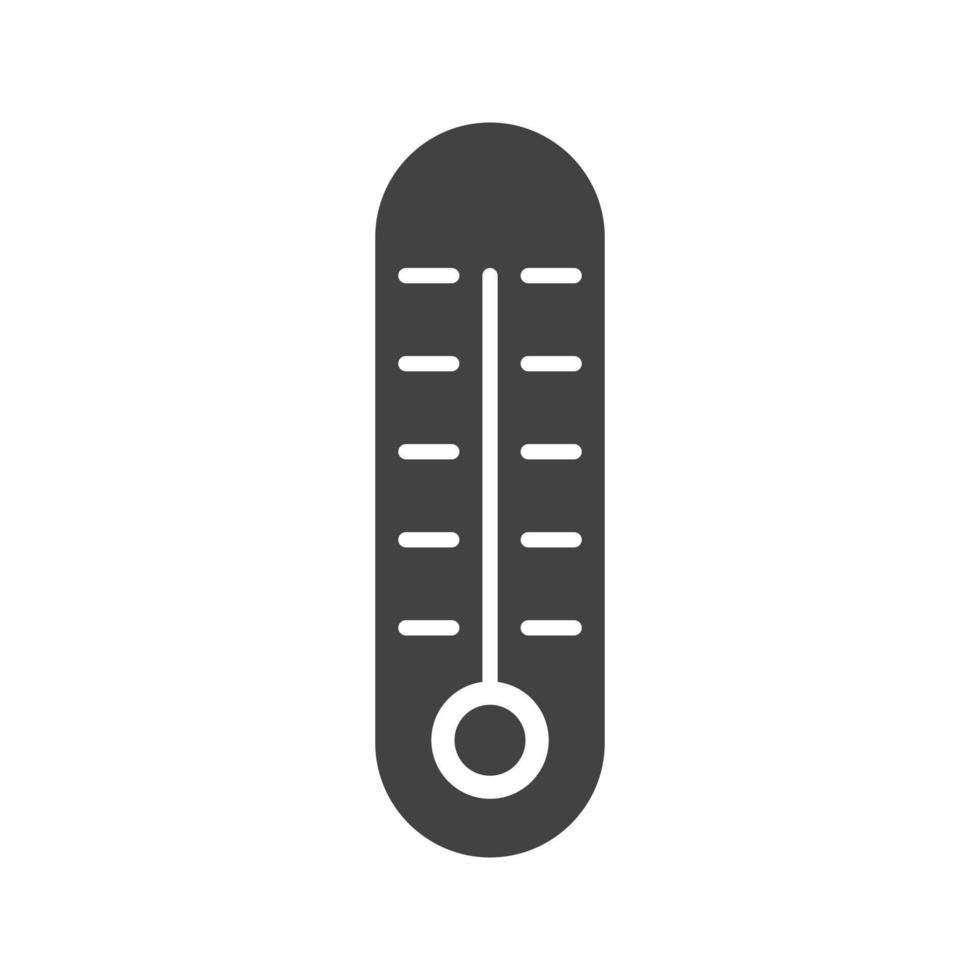 thermometer glyph zwart pictogram vector