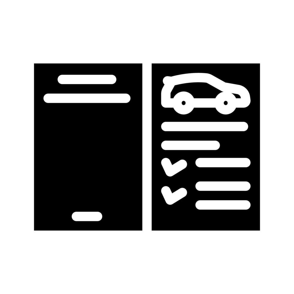 auto service paspoort auto glyph pictogram vectorillustratie vector