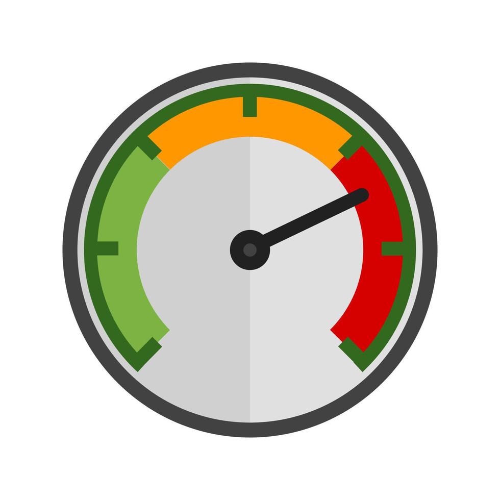 snelheidsmeter plat veelkleurig pictogram vector