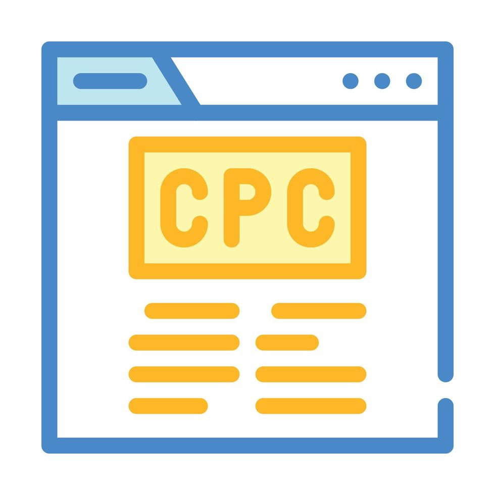 cpc seo optimalisatie kleur pictogram vectorillustratie vector