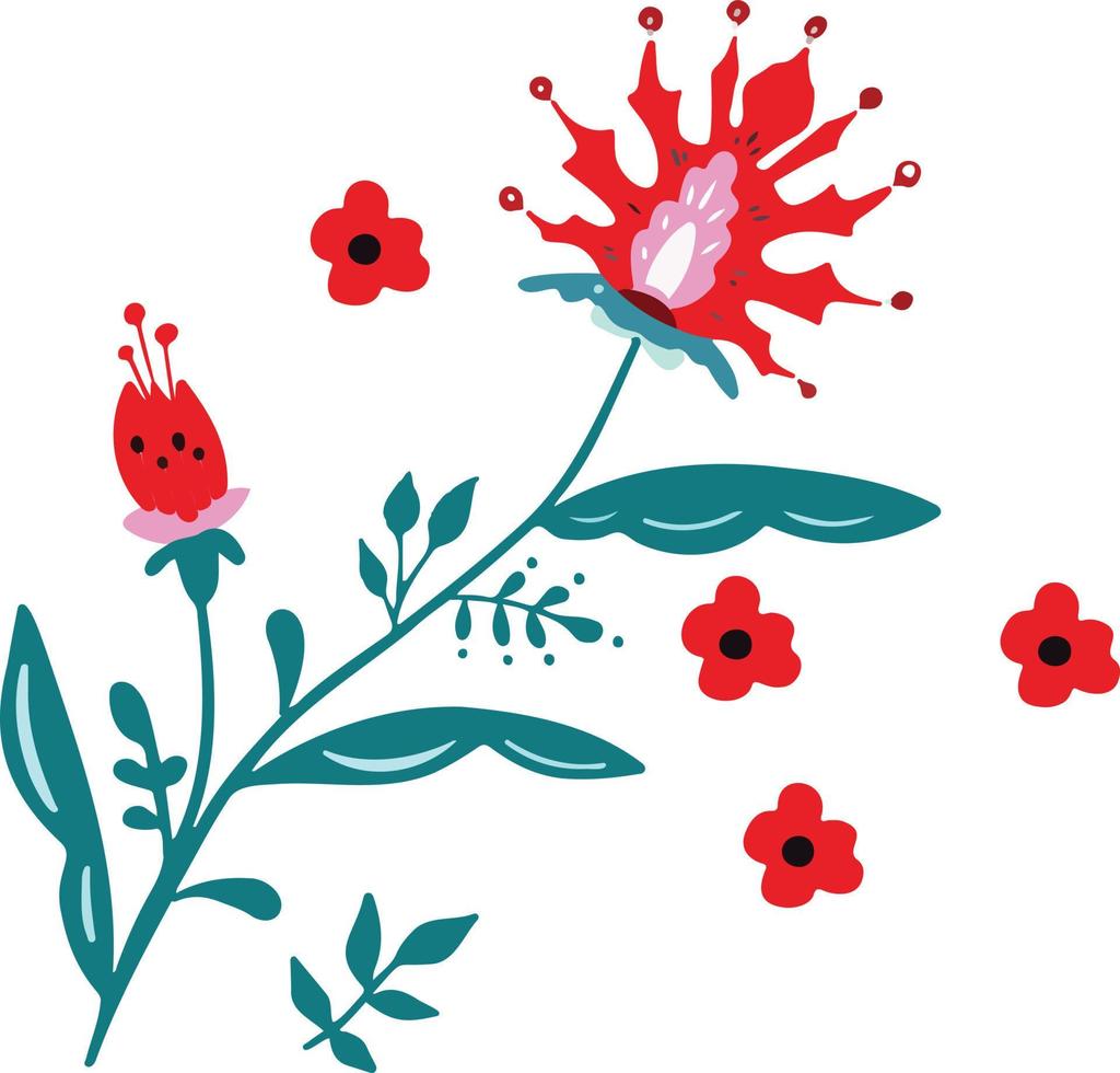 heldere mooie zomerse wilde bloemen illustratie vector