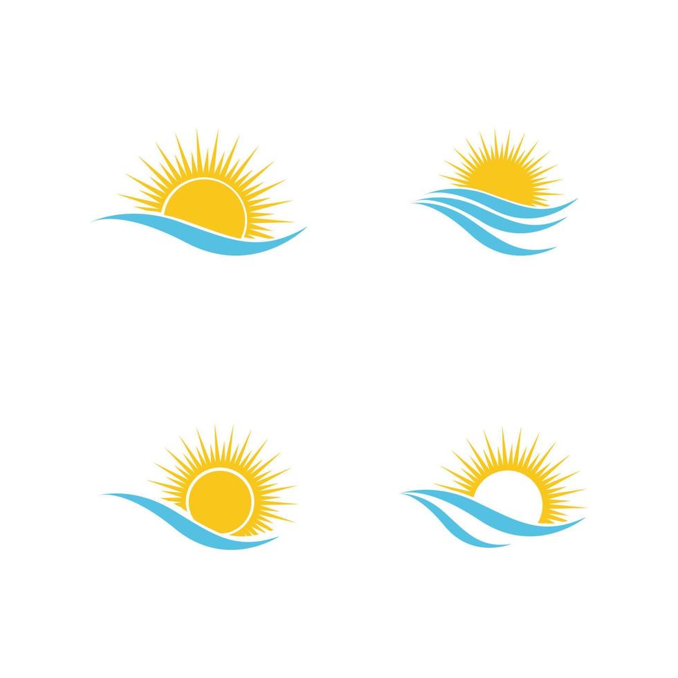 zee water golf en zon pictogram vector illustratie ontwerp logo - vector