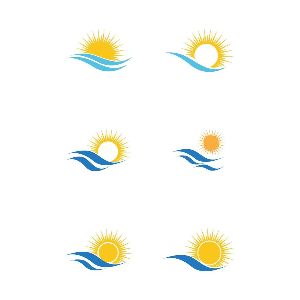 zee water golf en zon pictogram vector illustratie ontwerp logo - vector