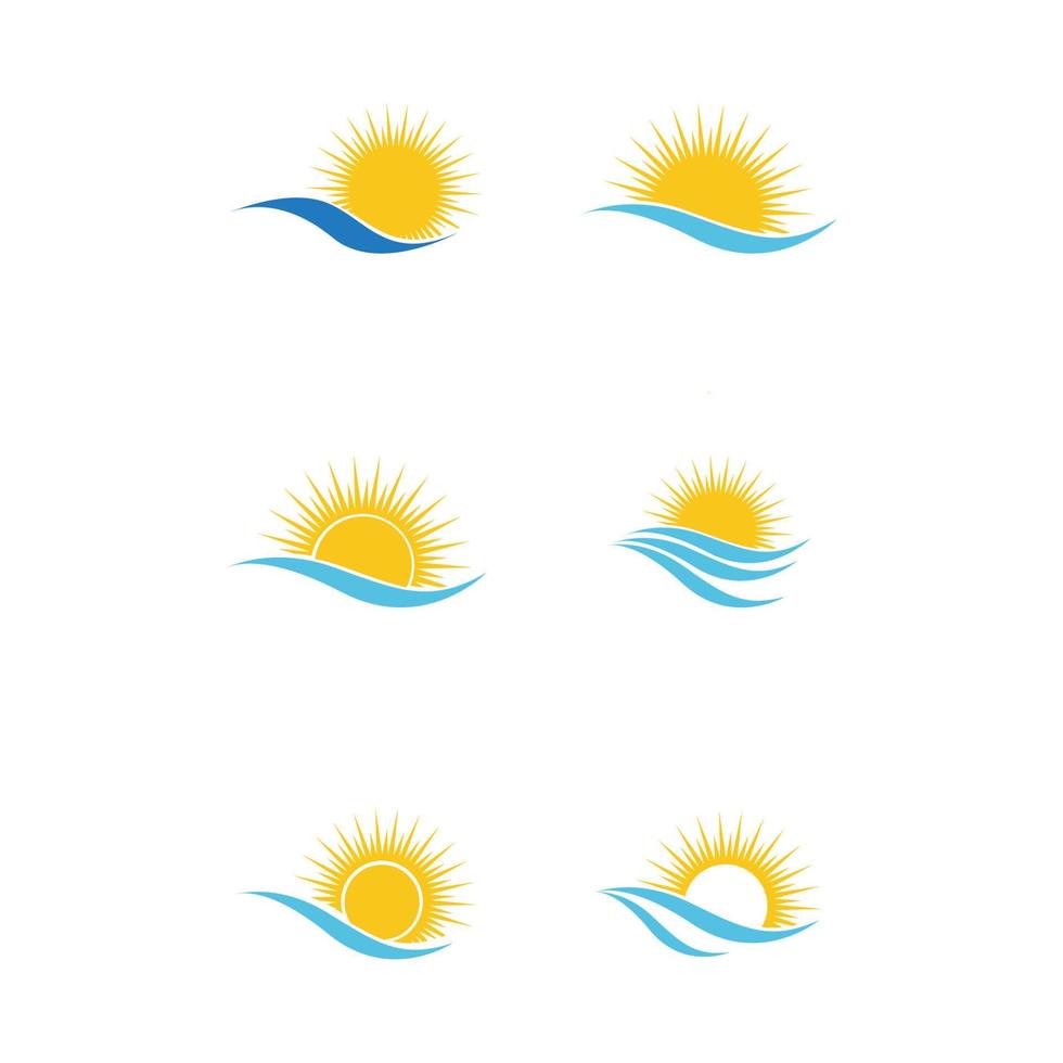 zee water golf en zon pictogram vector illustratie ontwerp logo - vector