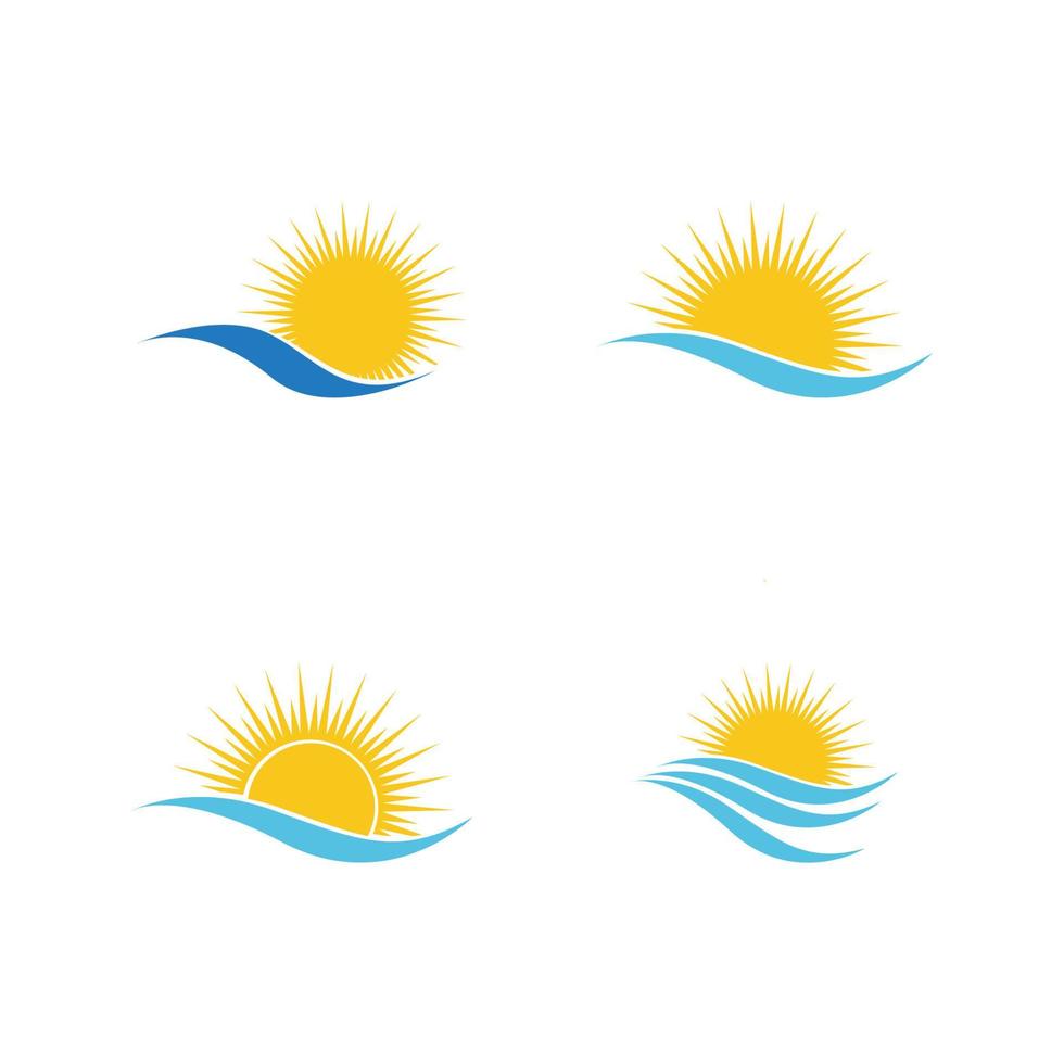 zee water golf en zon pictogram vector illustratie ontwerp logo - vector