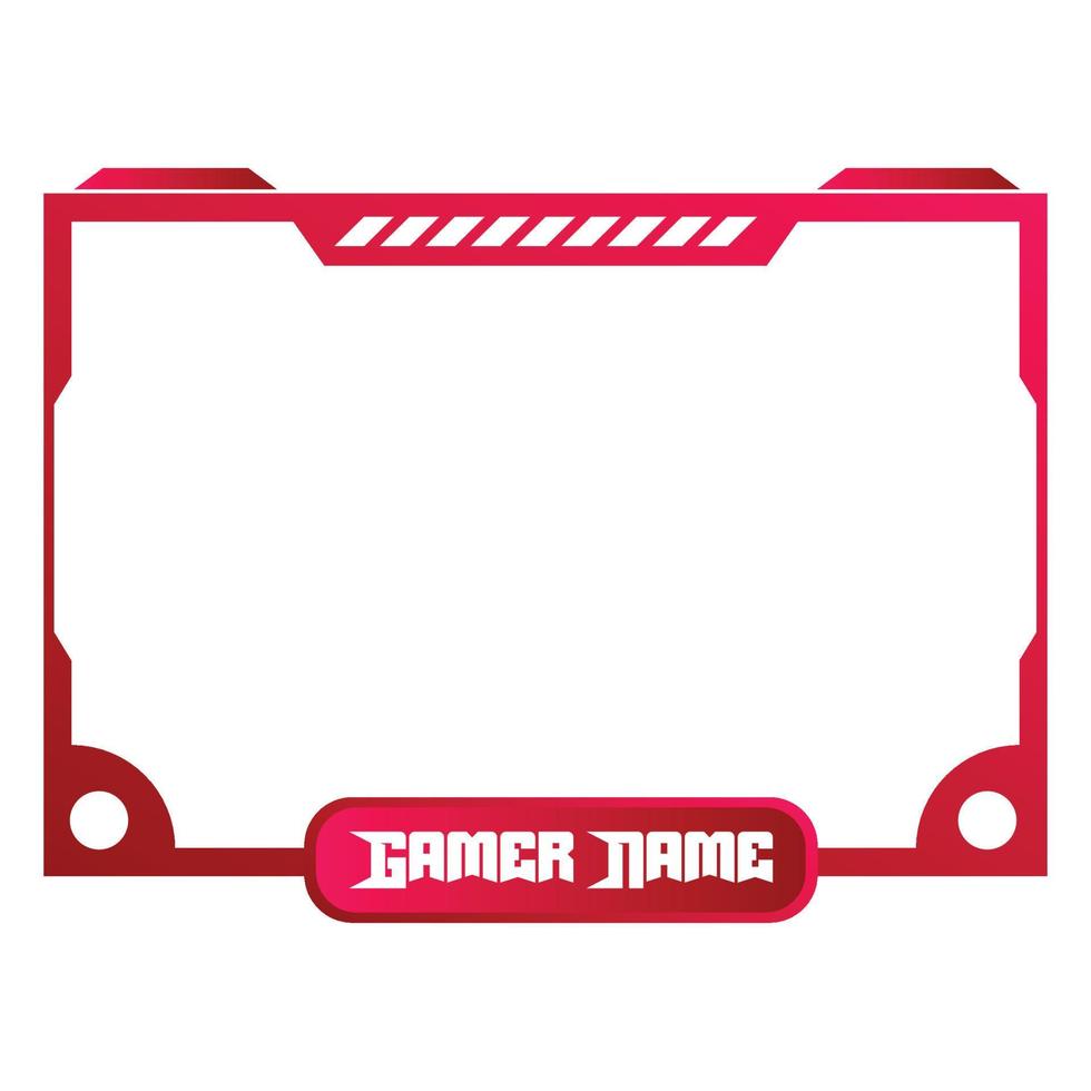 stijlvol rood-wit gekleurd gaming frame voor live gaming streamers. live stream overlay vectorillustratie met rode en witte kleur. stijlvolle gaming-overlay. vector