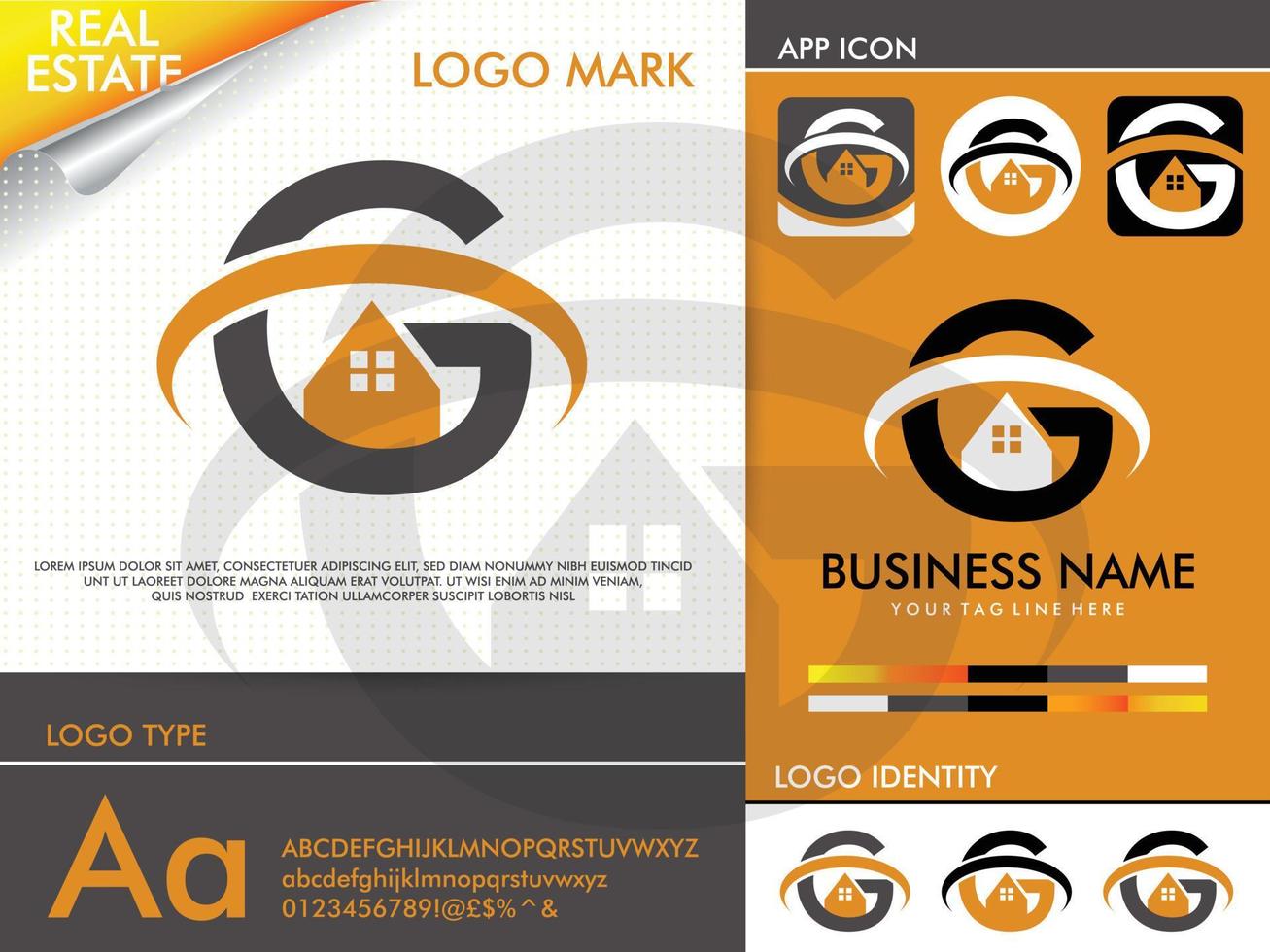 onroerend goed letter g logo vector ontwerpsjabloon