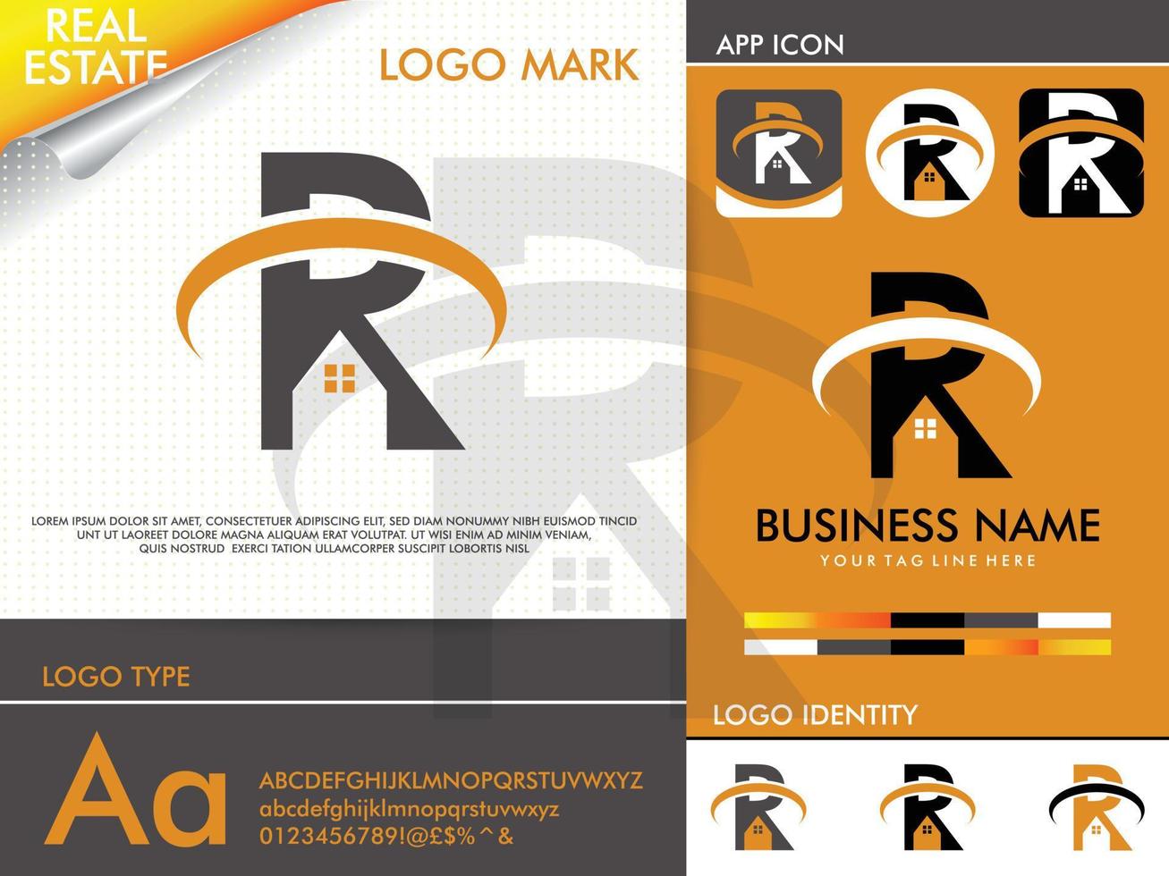 onroerend goed letter r logo ontwerp vector sjabloon