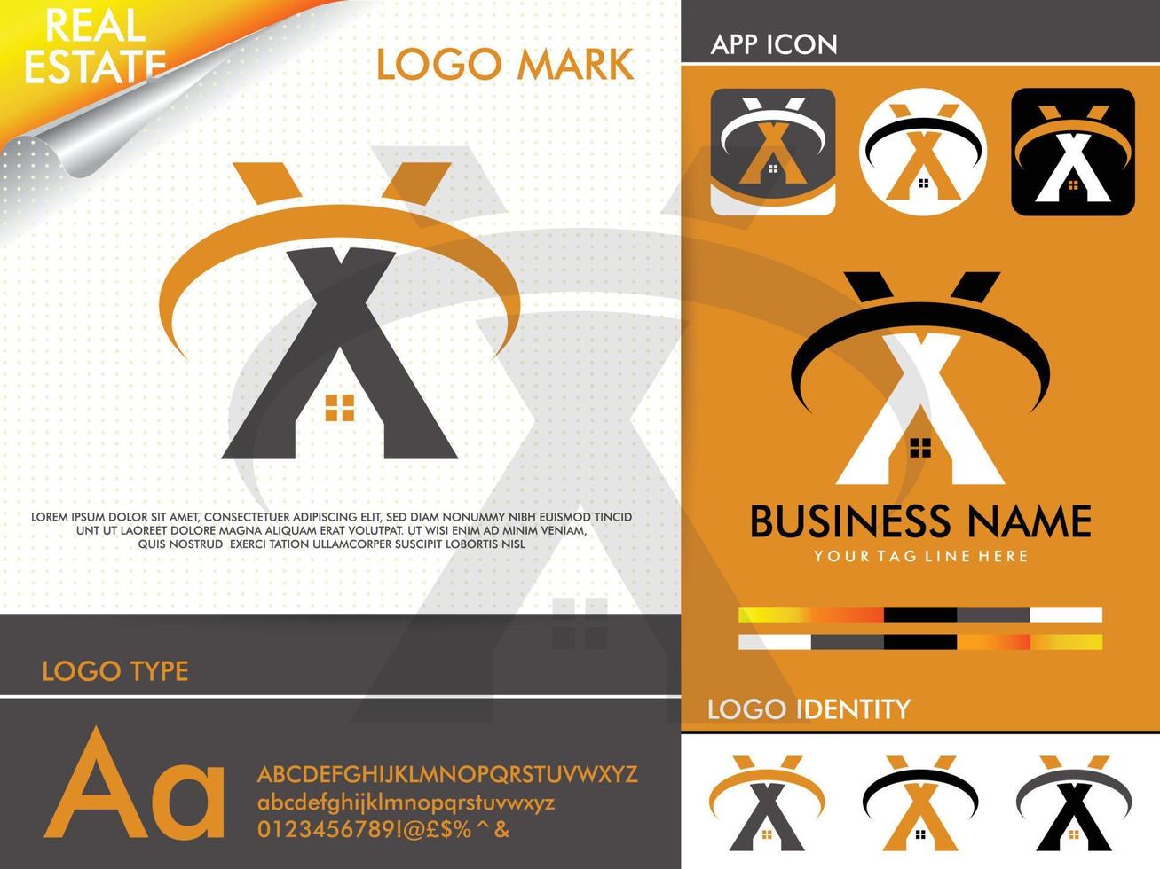 onroerend goed letter x logo ontwerp vector sjabloon