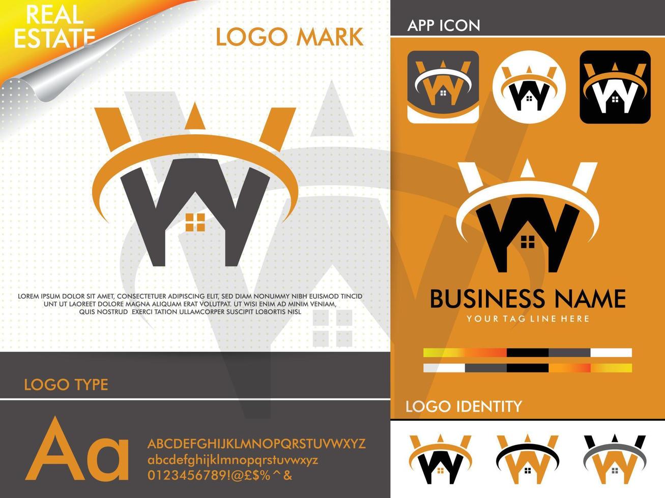 onroerend goed letter w logo vector ontwerpsjabloon