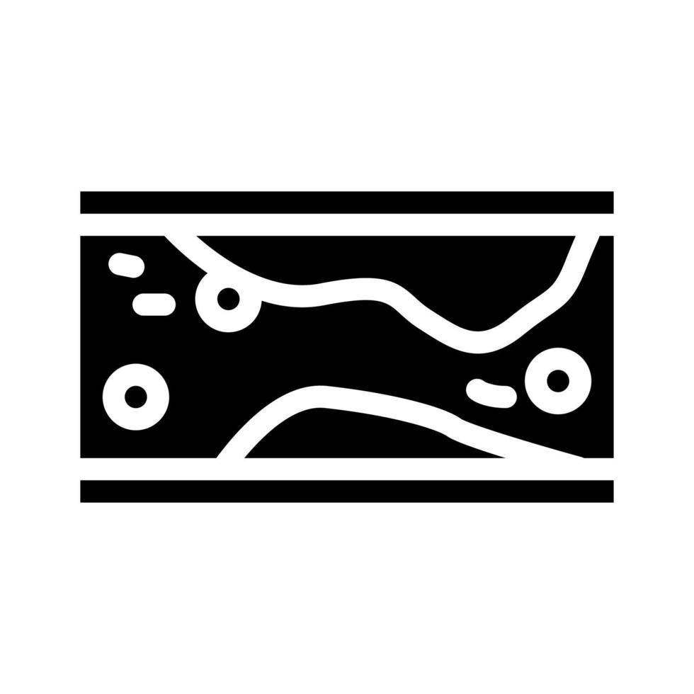 vorming van cholesterolplaques in slagader glyph pictogram vectorillustratie vector