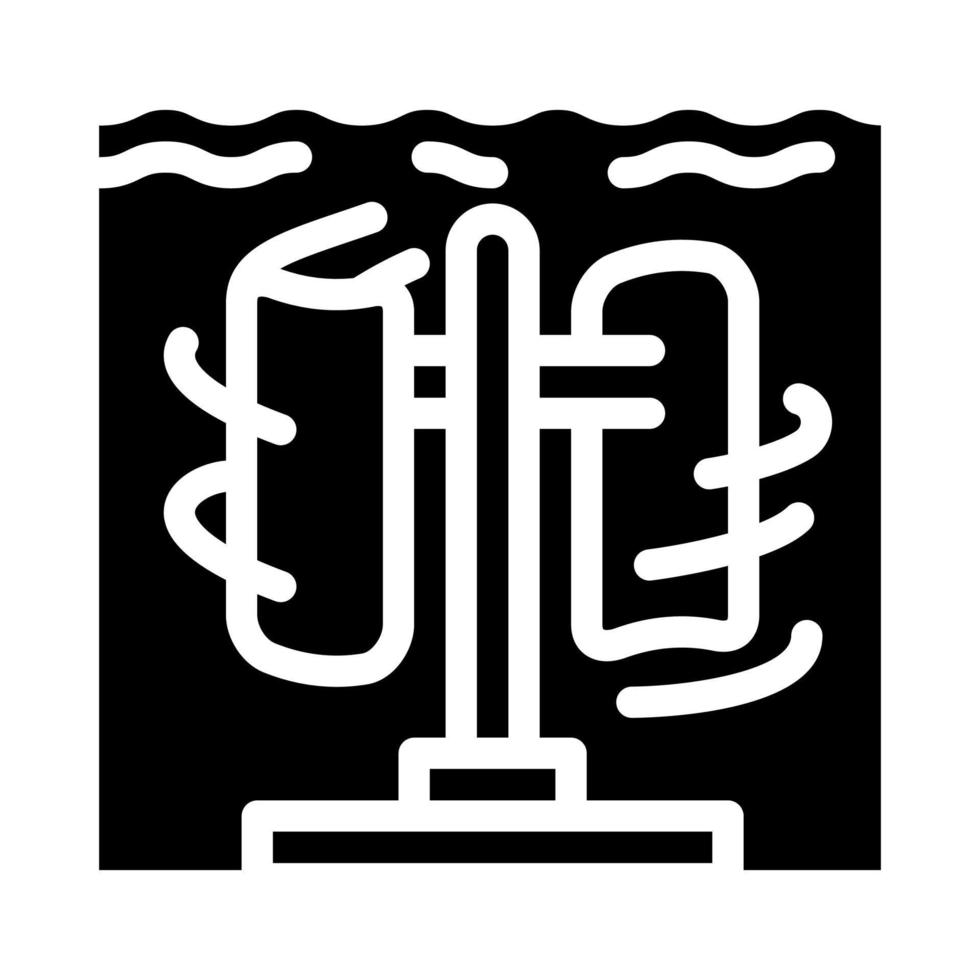 onderzeeër elektrische centrale glyph pictogram vectorillustratie vector