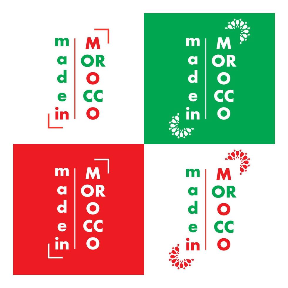 logo gemaakt in Marokko met rode en groene kleuren van de Marokkaanse vlag. vectorillustratie. geïsoleerd logo als een rubberen stempel. vector