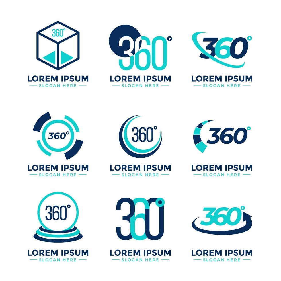 360 logo-collectie vector
