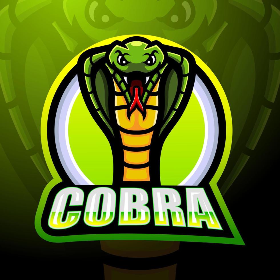 cobra mascotte esport logo ontwerp vector