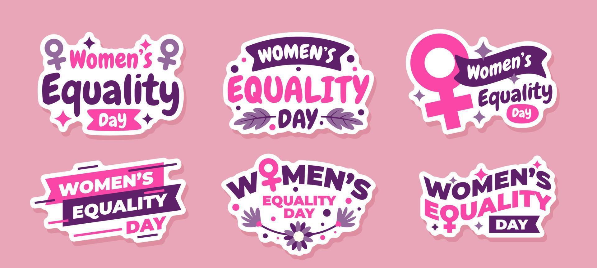 vrouwen gelijkheid dag stickers set vector