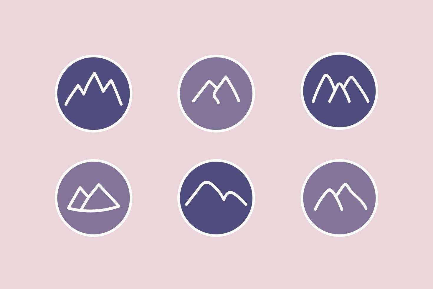 set van berg pictogram ontwerp vector