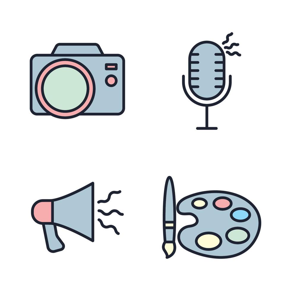 entertainment set pictogram symbool sjabloon voor grafisch en webdesign collectie logo vectorillustratie vector